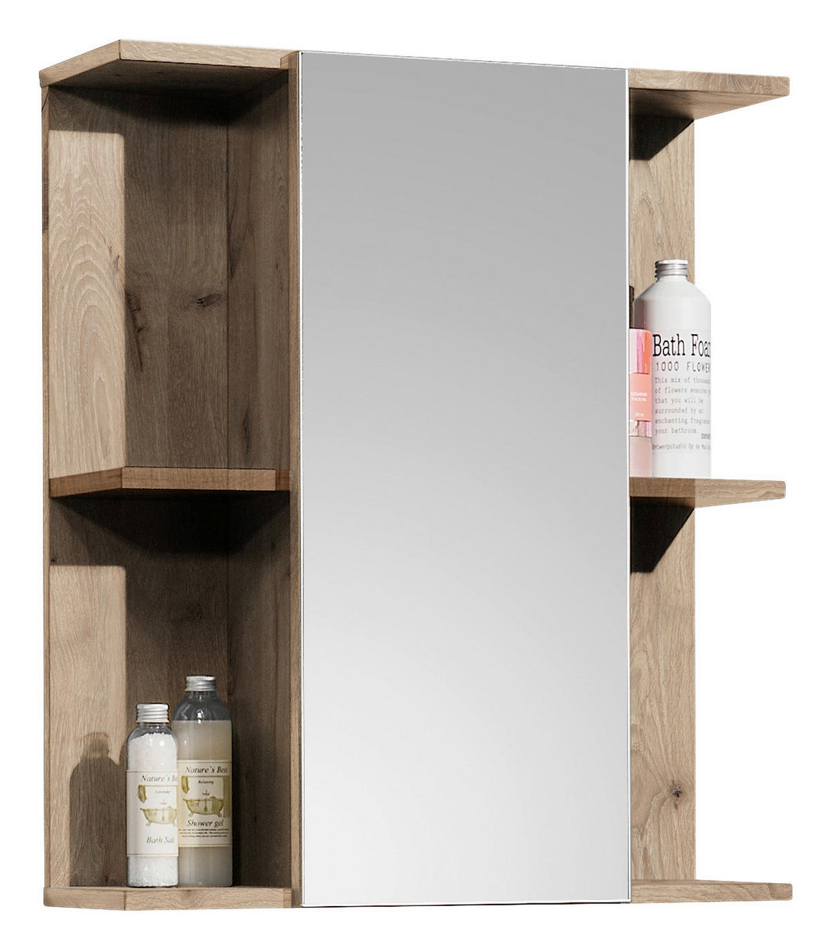 Spiegelschrank Vista Oak Eiche Viking Nachbildung schwarz matt B/H/T: ca. 60x71x20 cm Vista - schwarz/Oak (60,00/71,00/20,00cm)