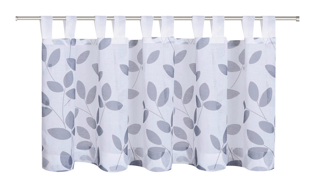 Thumbnail - POCOline Scheibengardine Blättchen grau B/L: ca. 150x50 cm
