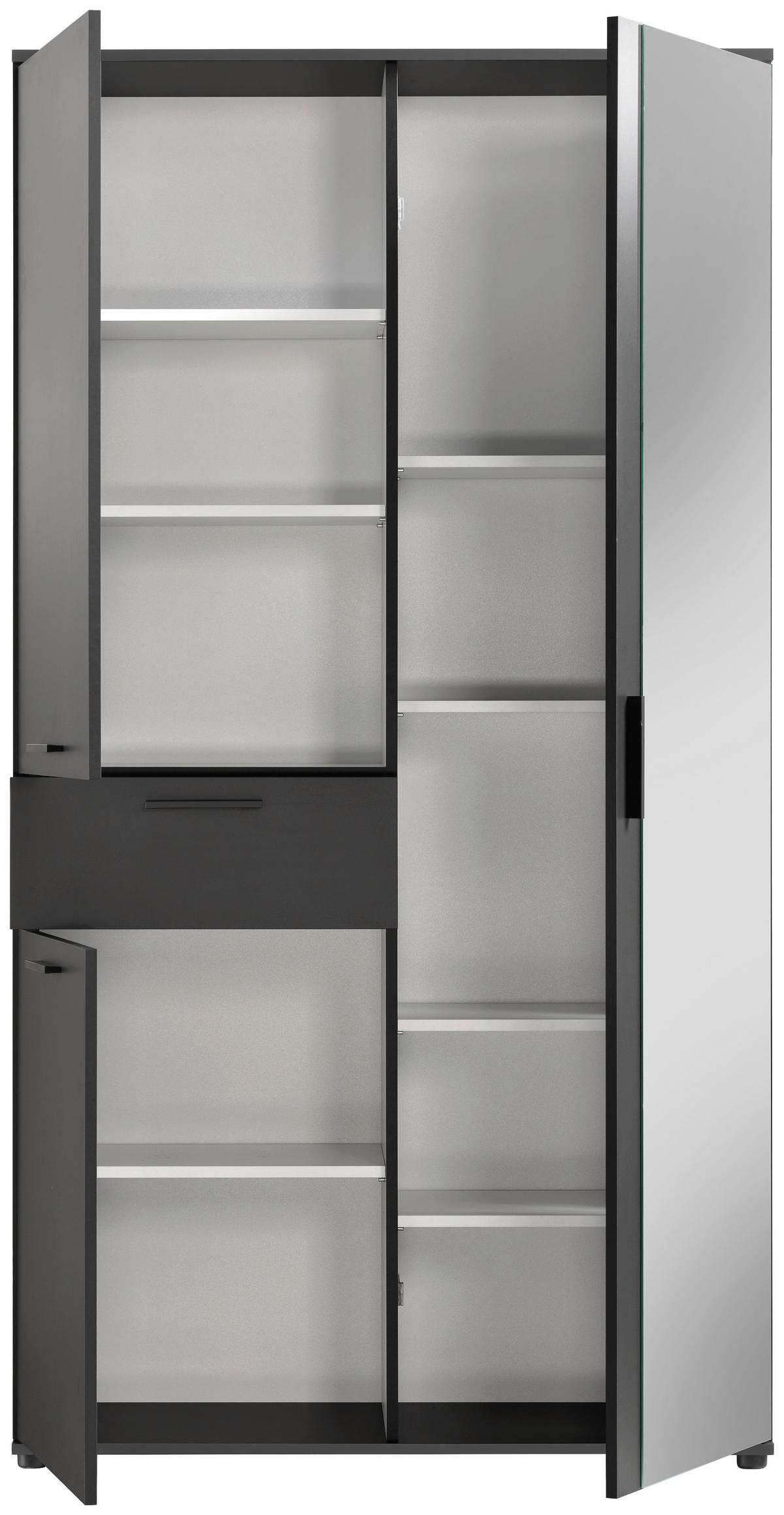 Mehrzweckschrank Kreta anthrazit weiß B/H/T: ca. 99x184x35 cm Kreta - weiß/anthrazit (99,00/184,00/35,00cm)