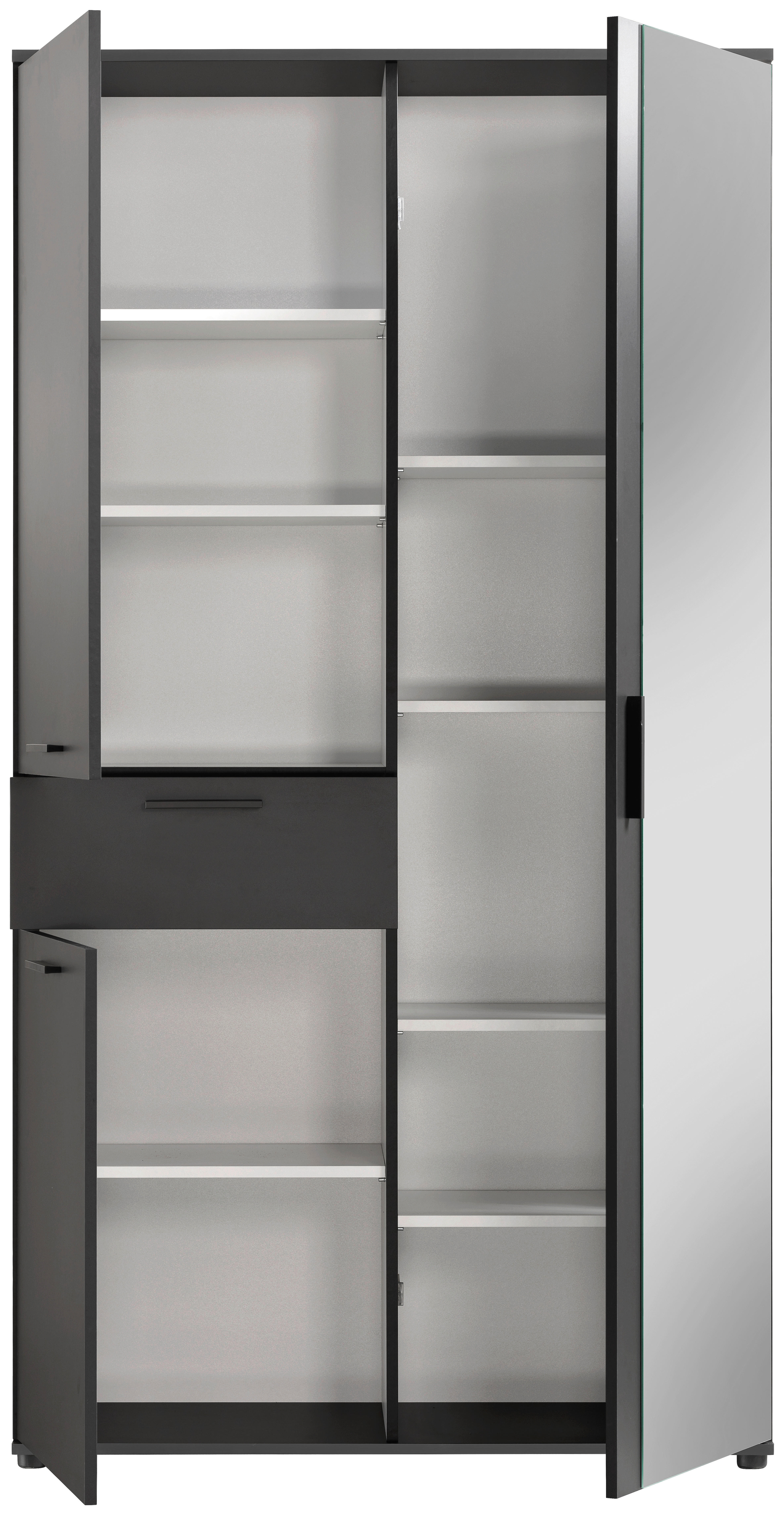 Thumbnail - Mehrzweckschrank Kreta anthrazit weiß B/H/T: ca. 99x184x35 cm