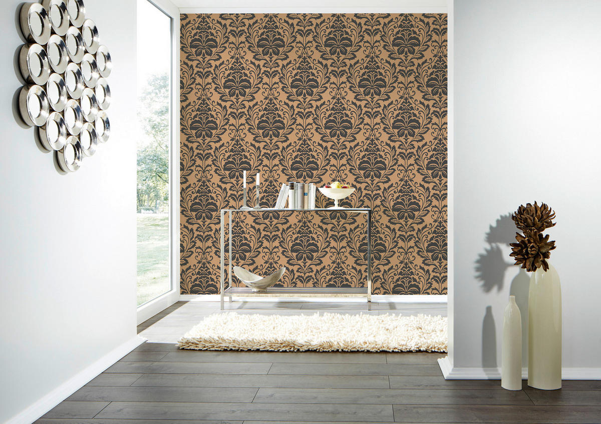 A.S.Creation Vliestapete Attractive Barock orange grau B/L: ca. 53x1005 cm Attractive - orange/grau (53,00/1005,00cm) - A.S.Creation