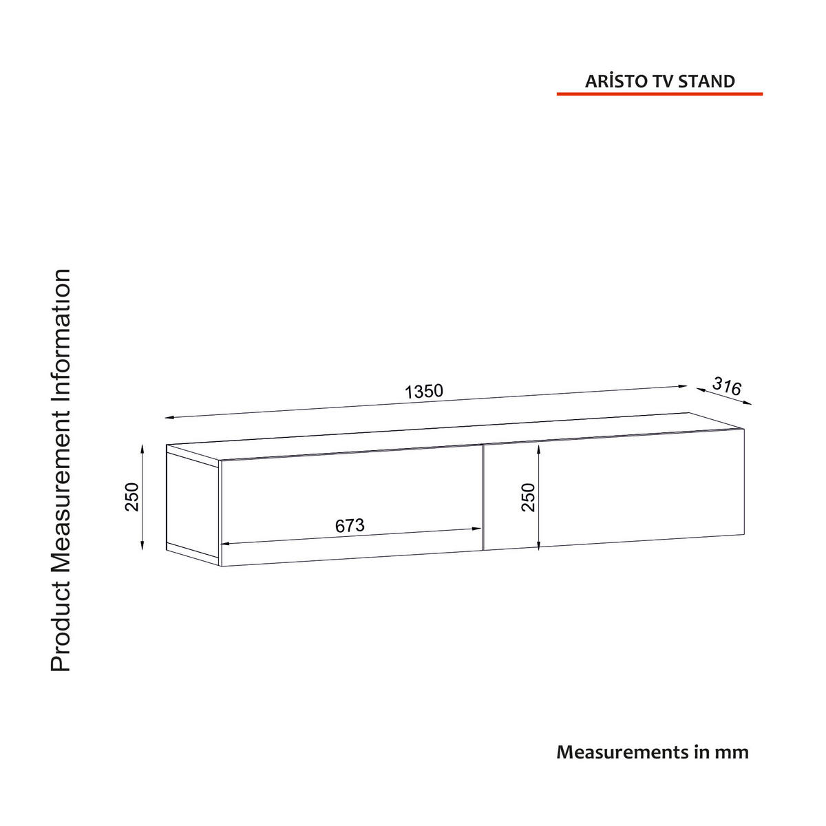 TV-Lowboard Aristo Saphir Nachbildung B/H/T: ca. 135x25x31,6 cm Aristo - Saphir (135,00/25,00/31,60cm) - moebel17