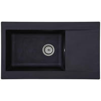 Respekta Einbauspüle Denver 86 x 50 S schwarz Mineralite B/H/T: ca. 86x20x50 cm Denver 86 x 50 S - schwarz (86,00/20,00/50,00cm) - Respekta