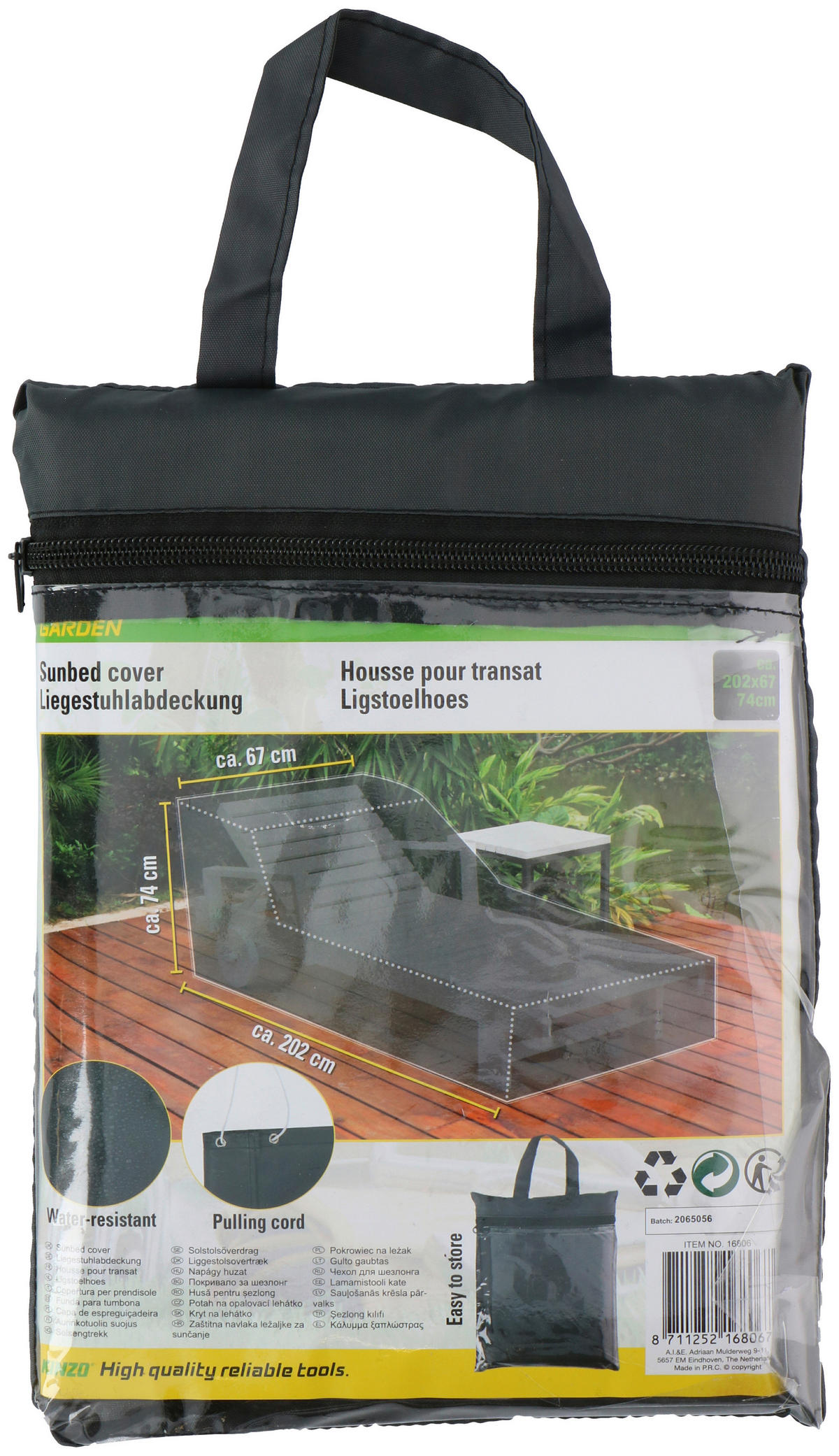 Kinzo Gartenmöbel-Abdeckung anthrazit Polyester B/H/T: ca. 202x74x67 cm Gartenmöbel-Abdeckung - anthrazit (202,00/74,00/67,00cm) - Kinzo