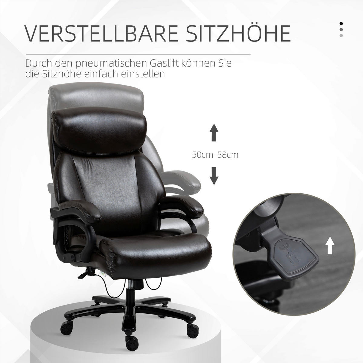 Chefsessel 921-503BN braun 921-503BN - braun (72,00/122,00/83,00cm) - Vinsetto