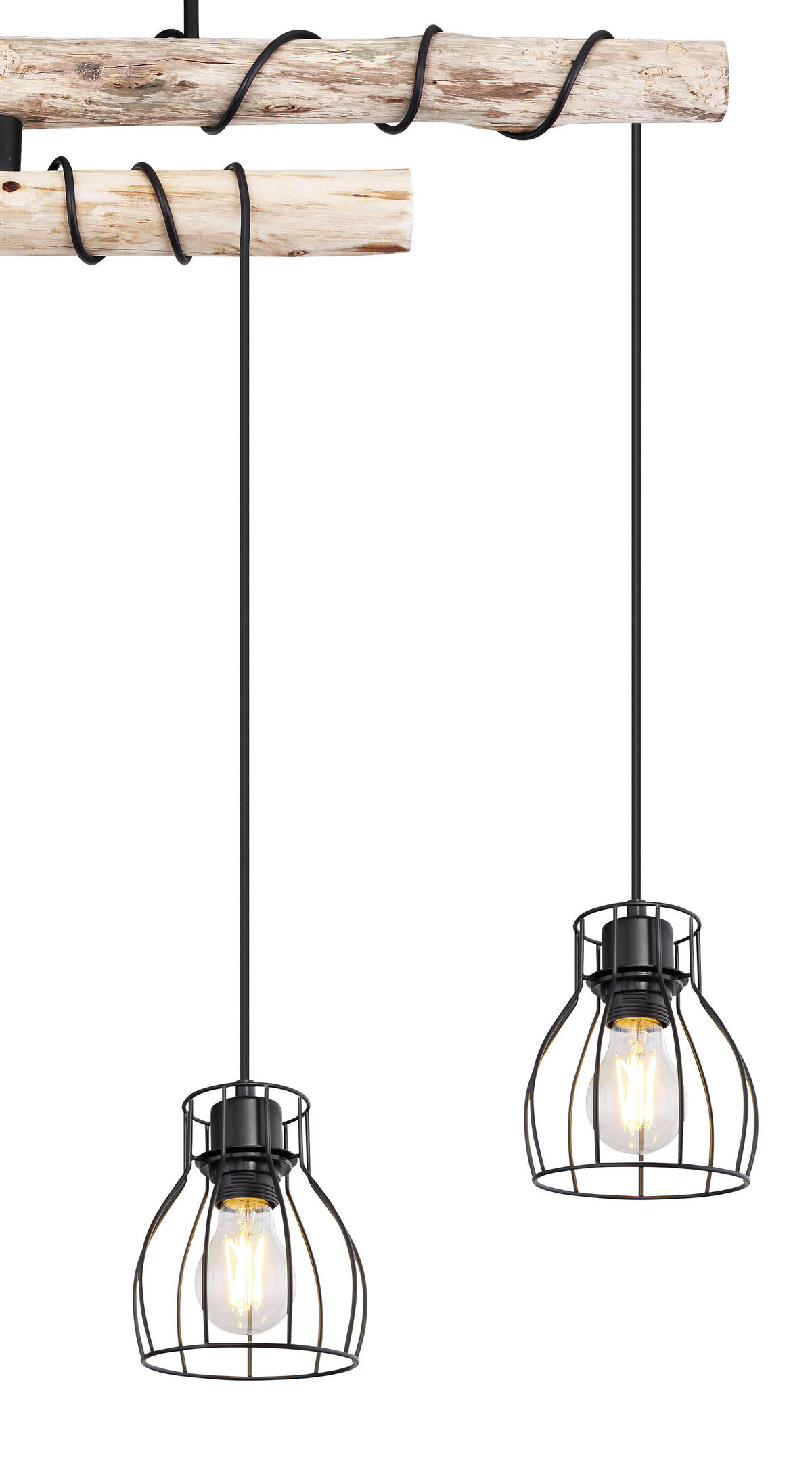 GLOBO Deckenleuchte 15326-4D Mina schwarz natur Metall Holz B/H/T: ca. 90x100x14 cm E27 4 Brennstellen Mina - natur/schwarz (90,00/100,00/14,00cm) - GLOBO