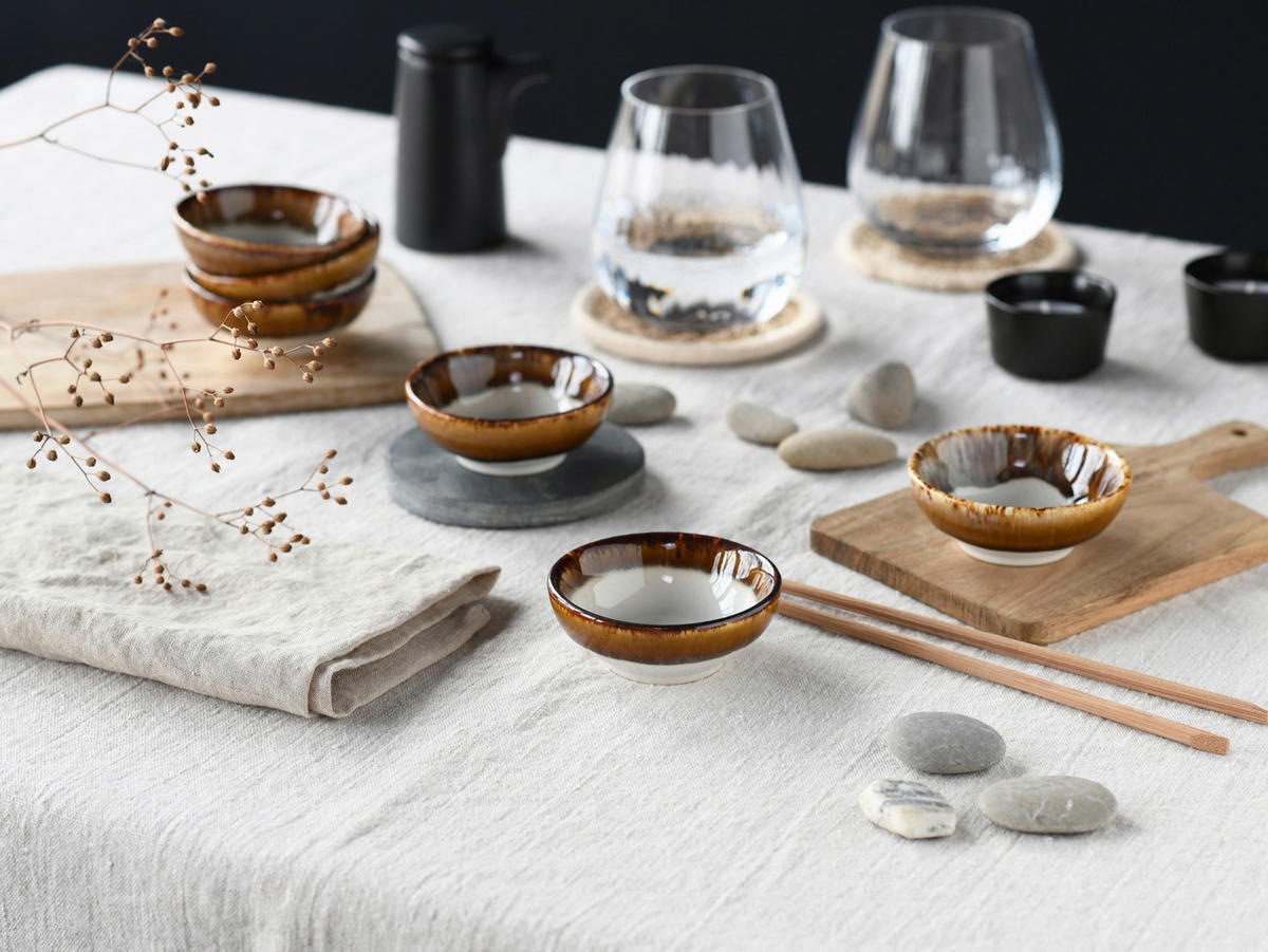 CreaTable Dipschalen-Set Cascade braun Steinzeug Cascade - braun - CreaTable
