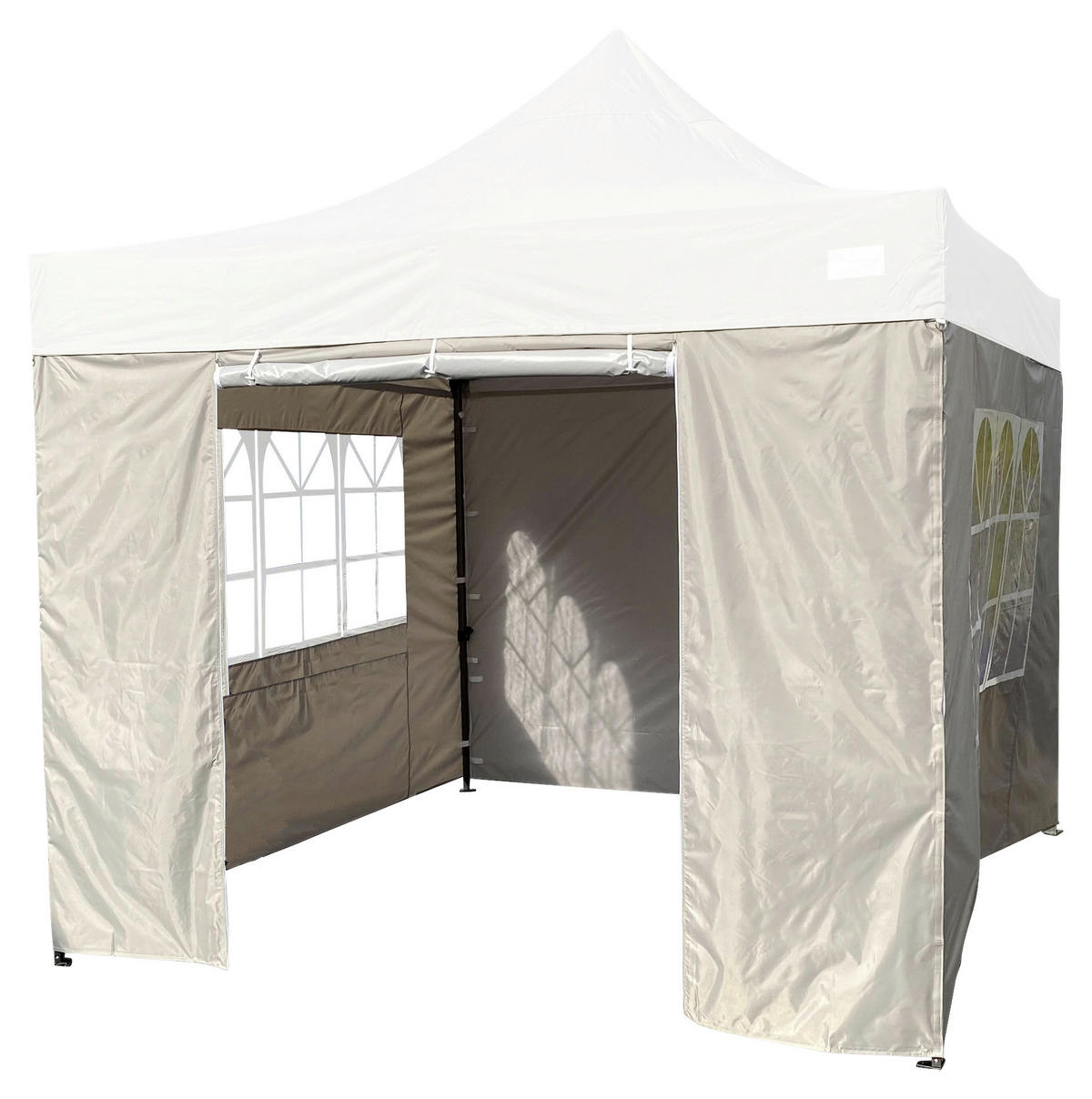 Grasekamp Seitenteile für Faltpavillon Modena Premium Line grau Polyester-Mischgewebe B/H/T: ca. 300x195x300 cm Modena Premium Line - grau (300,00/195,00/300,00cm) - Grasekamp