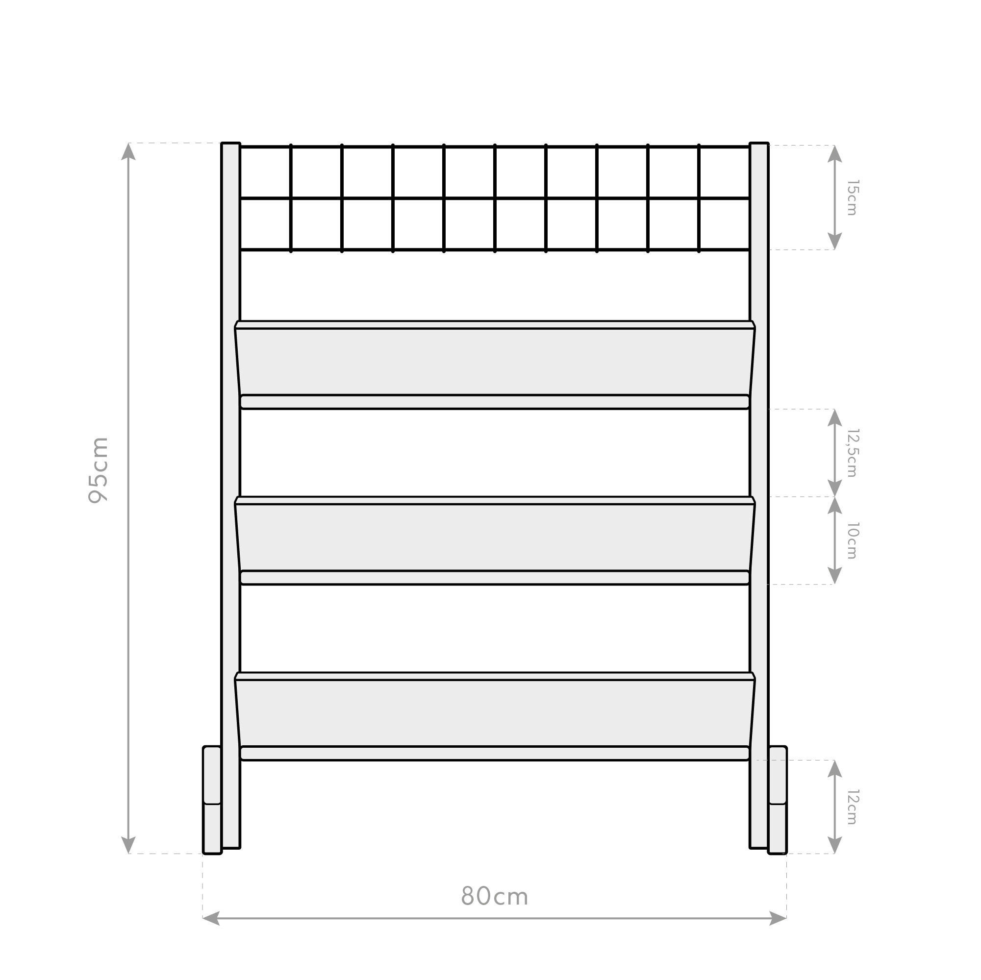 Westmann Kräuterregal L natur Lärche B...