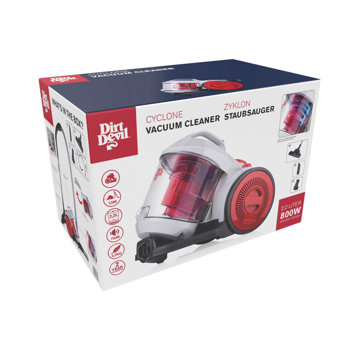 Dirt Devil Bodenstaubsauger DD2503 weiß rot Bodenstaubsauger_DD2503 - weiß/rot - Dirt Devil