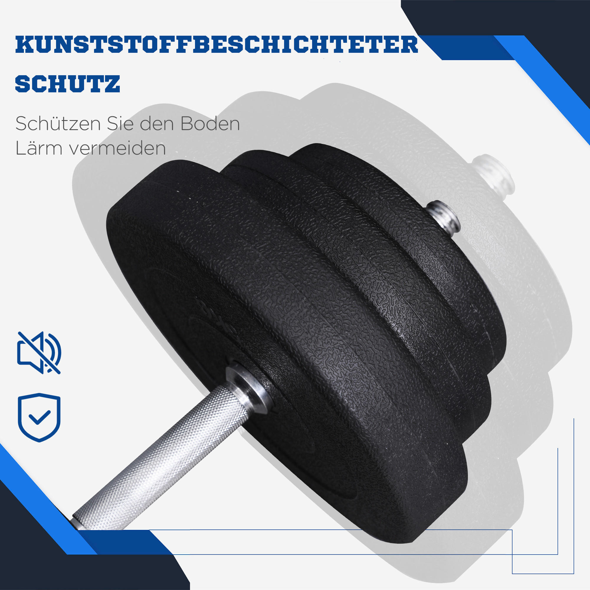 HOMCOM Hantel-Set schwarz Edelstahl B/H/L: ca. 24,5x24,5x45 cm Kurzhantel-Set - schwarz (45,00/24,50/24,50cm) - HOMCOM