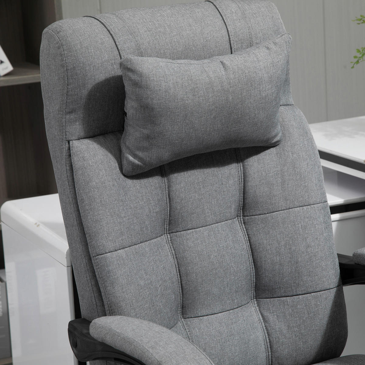 Drehstuhl 921-282GY hellgrau 921-282GY - hellgrau (66,00/116,00/70,00cm) - Vinsetto