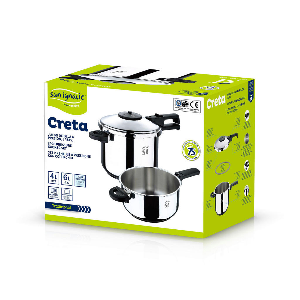 Thumbnail - SAN IGNACIO Schnellkochtopf CRETA schwarz Edelstahl B/H/L: ca. 27x32,5x42 cm