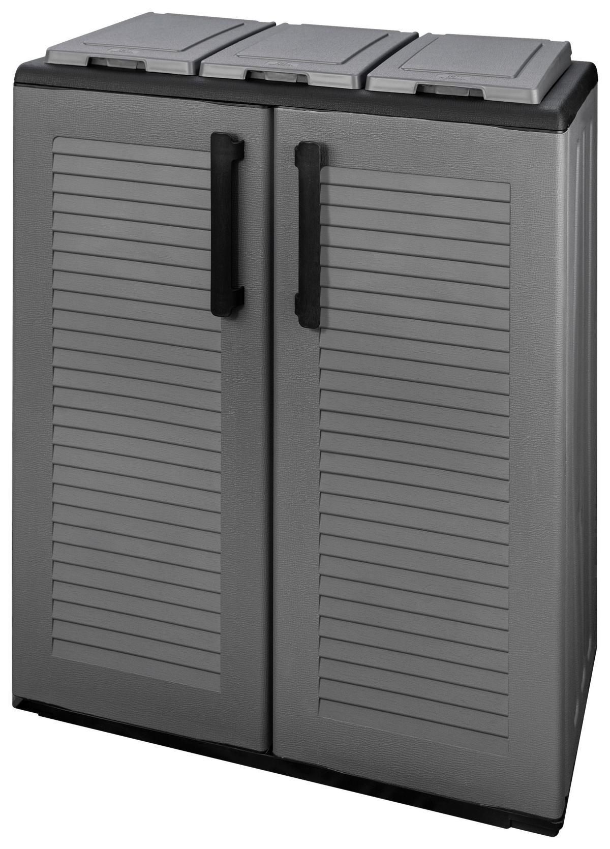 ArtPlast Mülltrennungsschrank Easy grau Kunststoff B/H/T: ca. 68x84x34 cm Easy - grau (68,00/84,00/34,00cm) - Artplast