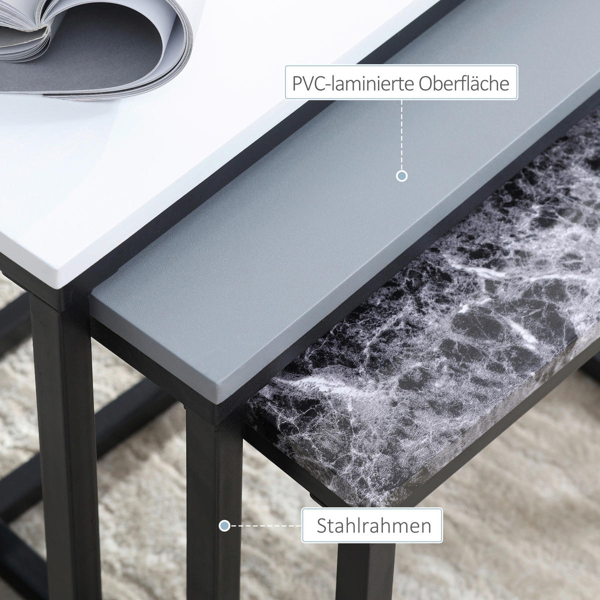 Couchtisch 3er-Set. 833-679 3er-Set. 833-679 - HOMCOM