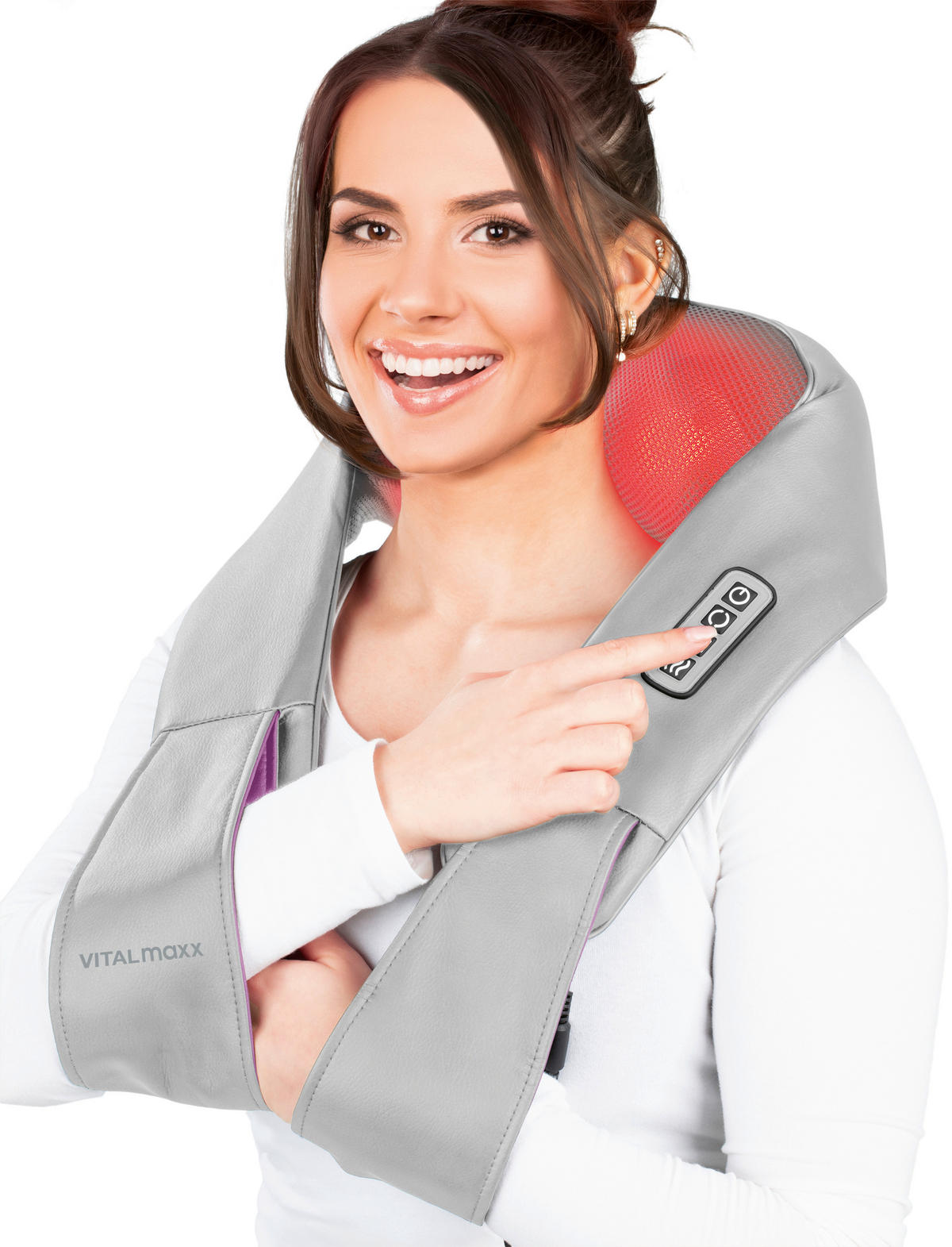 CLEANmaxx Shiatsu-Massagegerät grau lila Shiatsu-Massagegerät_VITALmaxx - lila/grau - CLEANmaxx