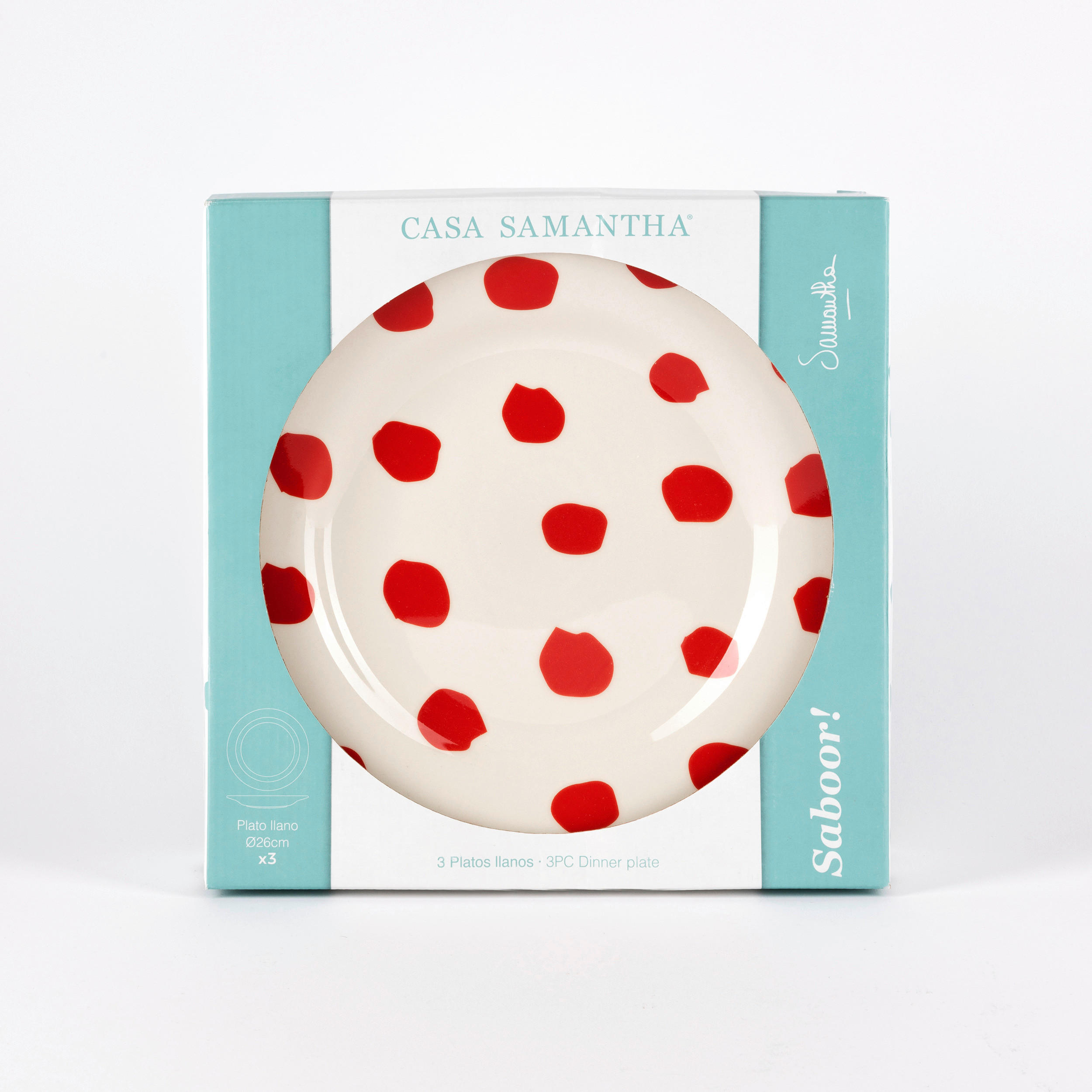 CASA SAMANTHA Teller SABOR rot Steinzeug 3 tlg. SABOR - rot (26,00cm) - CASA SAMANTHA