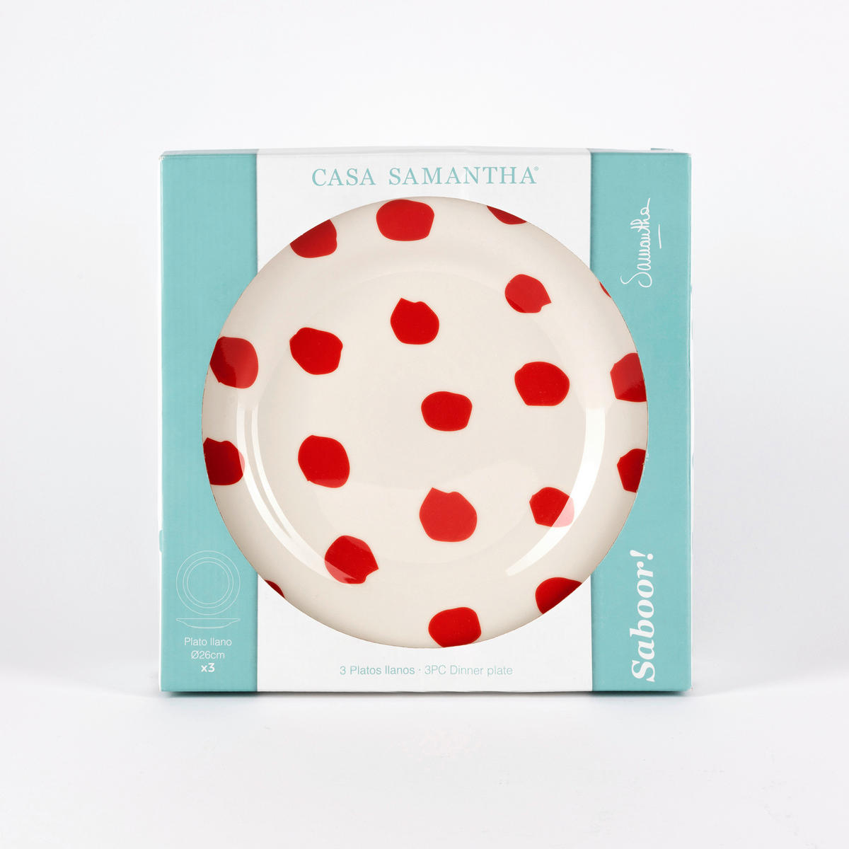 CASA SAMANTHA Teller SABOR rot Steinzeug 3 tlg. SABOR - rot (26,00cm) - CASA SAMANTHA