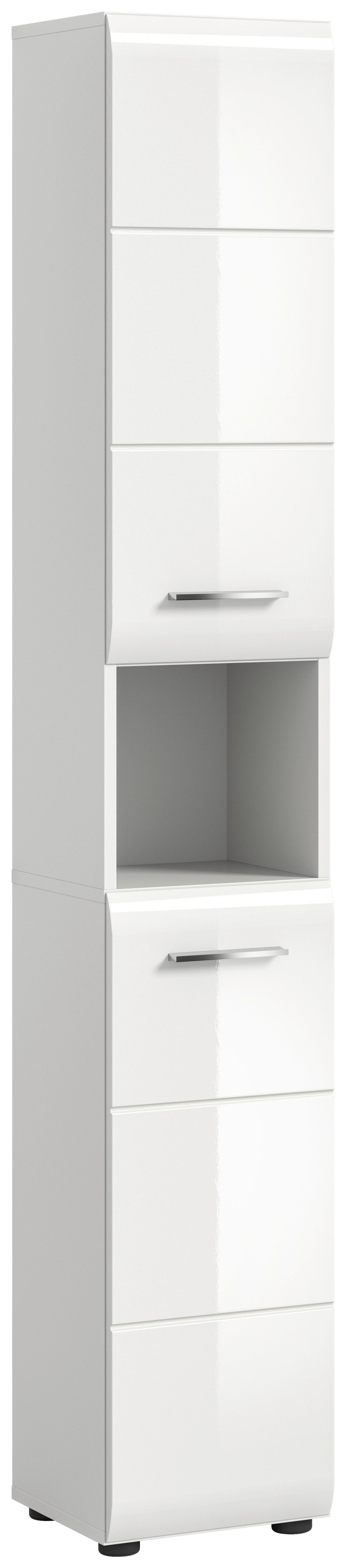 Hochschrank Ice weiß weiß Hochglanz B/H/T: ca. 30x185x30 cm Ice - weiß (30,00/185,00/30,00cm) - xonox.home