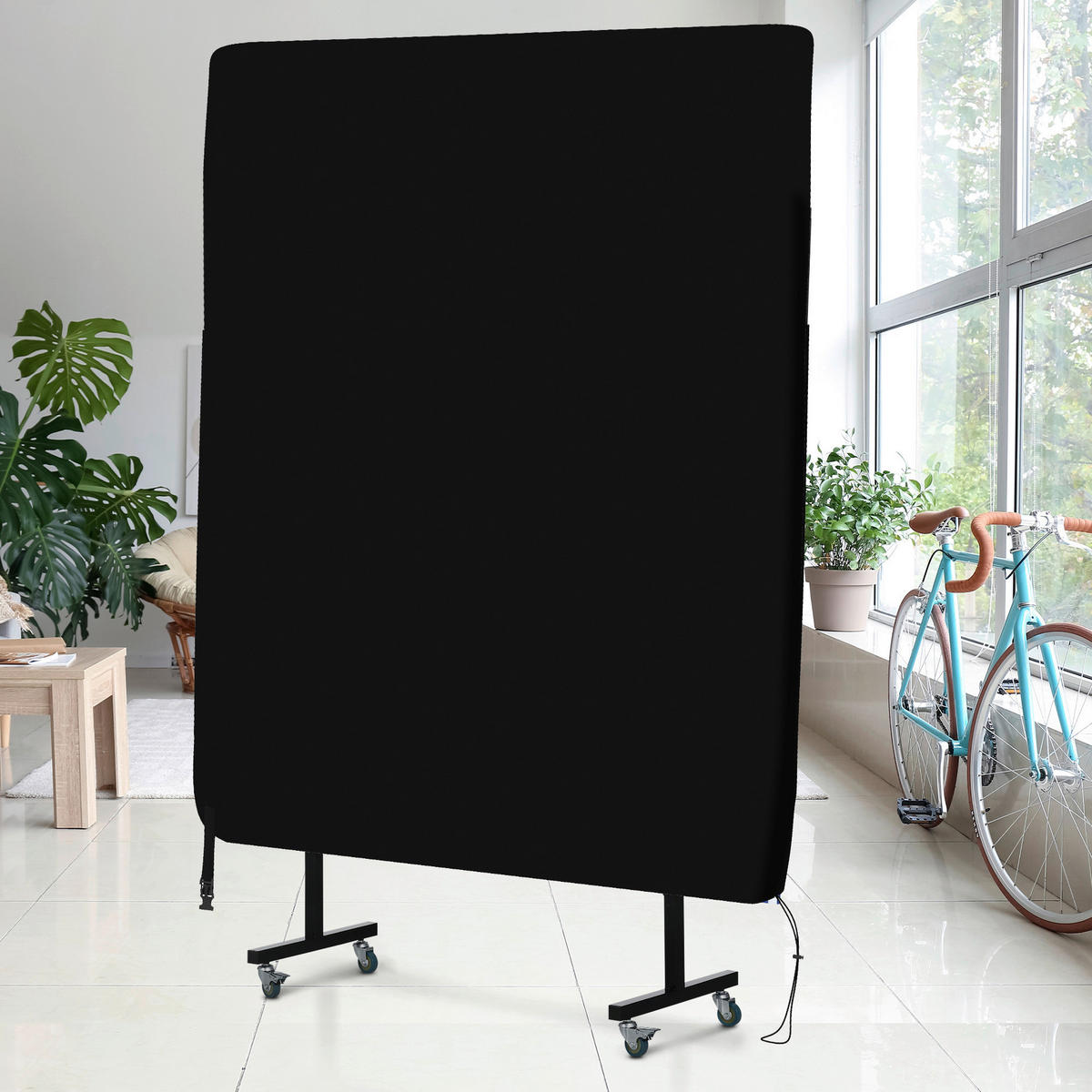 SPORTNOW Abdeckplane schwarz Polypropylen B/H/L: ca. 153x275x5 cm Tischtennisplatte_Abdeckung - schwarz (5,00/153,00/275,00cm) - SPORTNOW