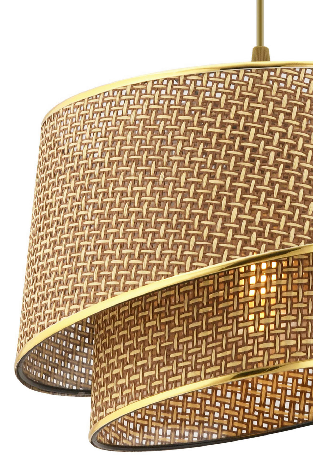 Opviq Pendelleuchte gold beige Metall Stoff B/H/L: ca. 32x65x32 cm E27 1 Brennstellen Barette Hazeran - beige/gold (32,00/32,00/65,00cm) - Opviq