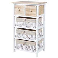 POCOline Aufbewahrungsregal weiß Holz B/H/L: ca. 29x73x40 cm Aufbewahrungsregal - weiß/natur (40,00/29,00/73,00cm) - POCOline
