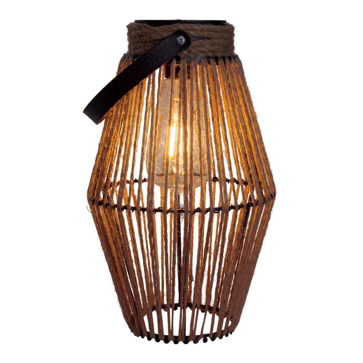 LED-Solarleuchte Korbinian 5293127 natur Kunststoff Metall B/H/L: ca. 18x30x18 cm LED Solarleuchte "KORBINIAN" - natur (18,00/18,00/30,00cm) - Näve Leuchten