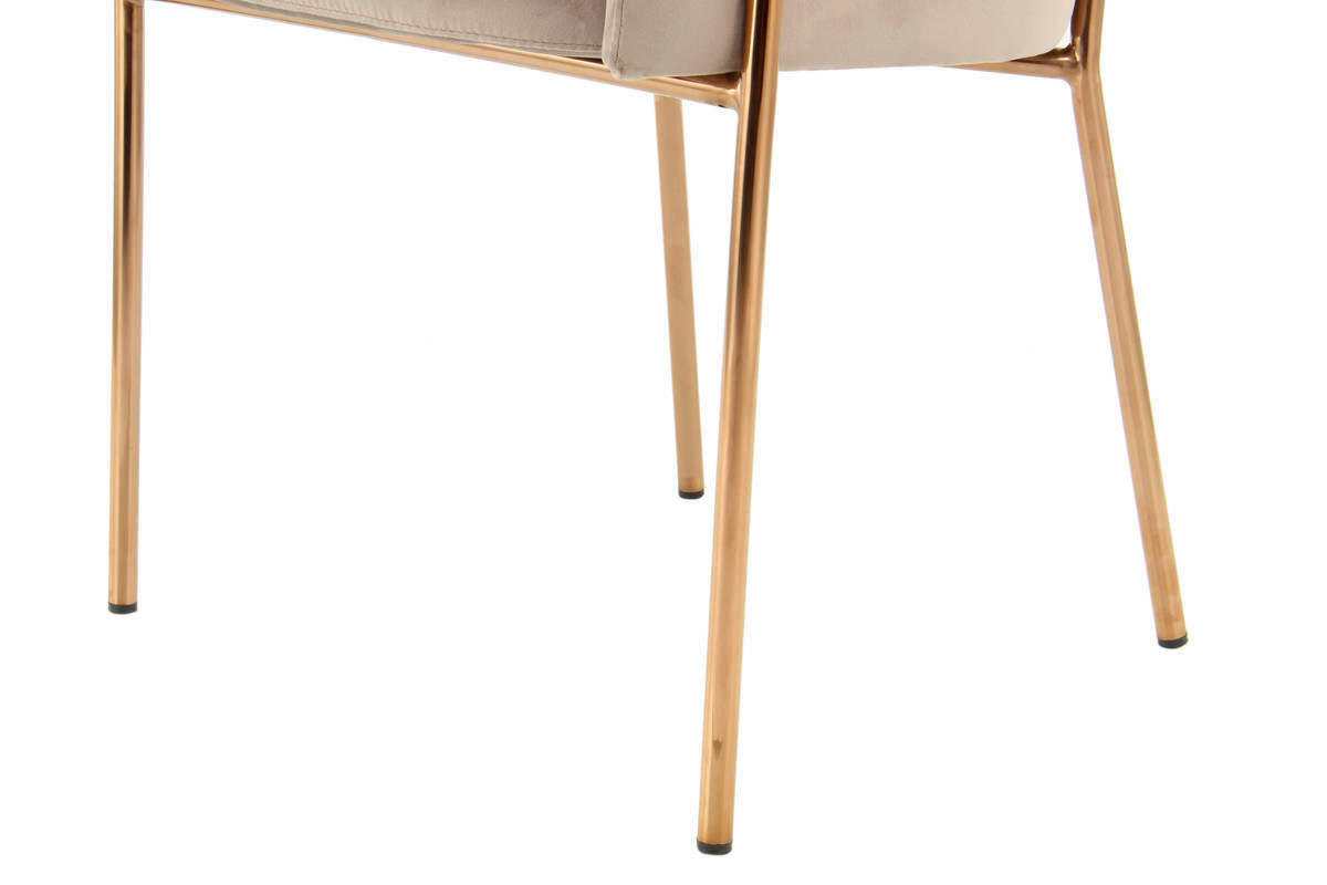 Stuhl Corey 100 taupe Microfaser B/H/T: ca. 58x79x57 cm Corey 100 - roségold/taupe (58,00/79,00/57,00cm) - 360 Living