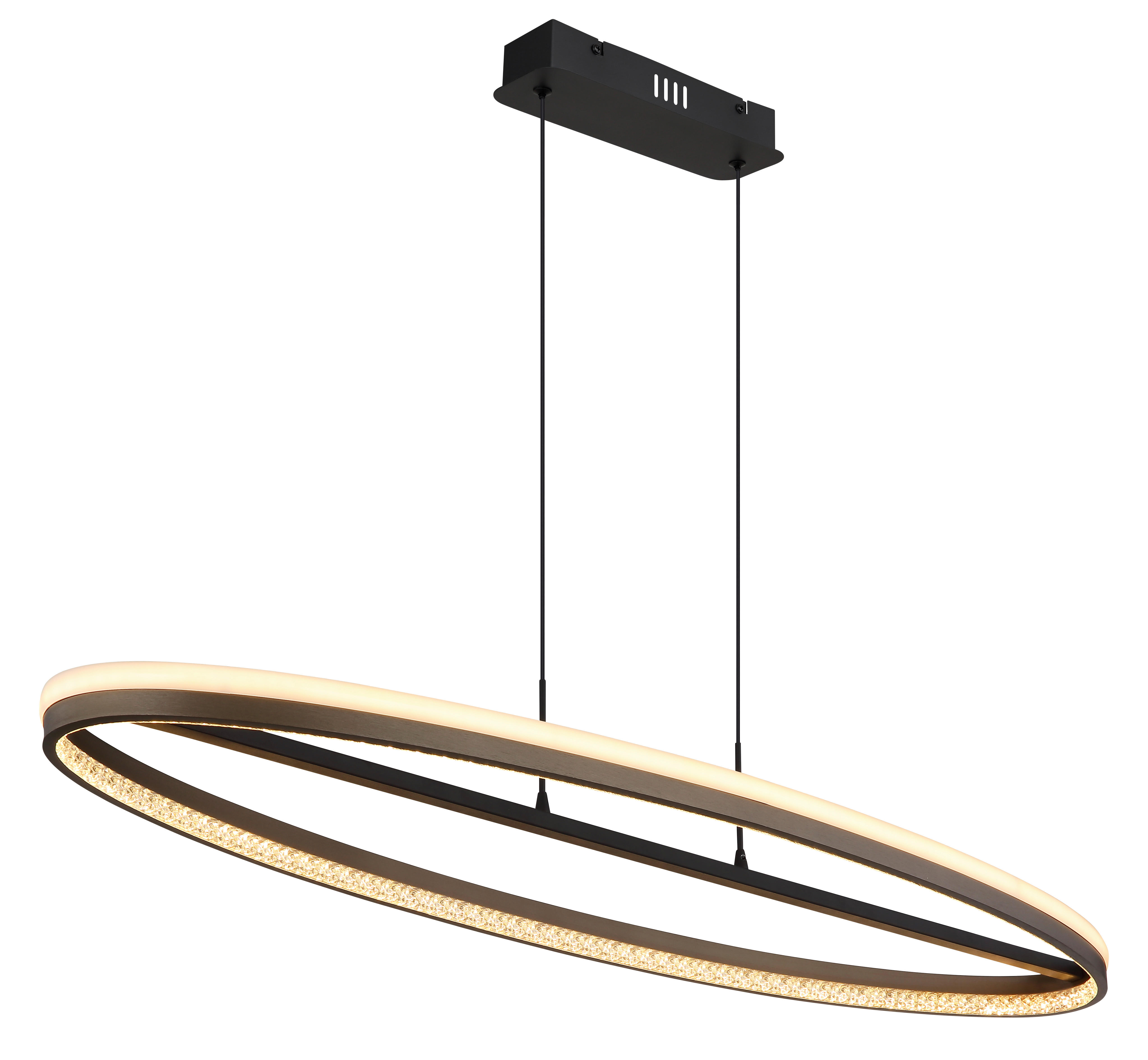 GLOBO LED-Pendelleuchte dunkelblau schwarz Metall Aluminium B/H/L: ca. 29x150x101 cm 1.0 Brennstellen DELLA - schwarz/dunkelblau (101,00/29,00/150,00cm) - GLOBO