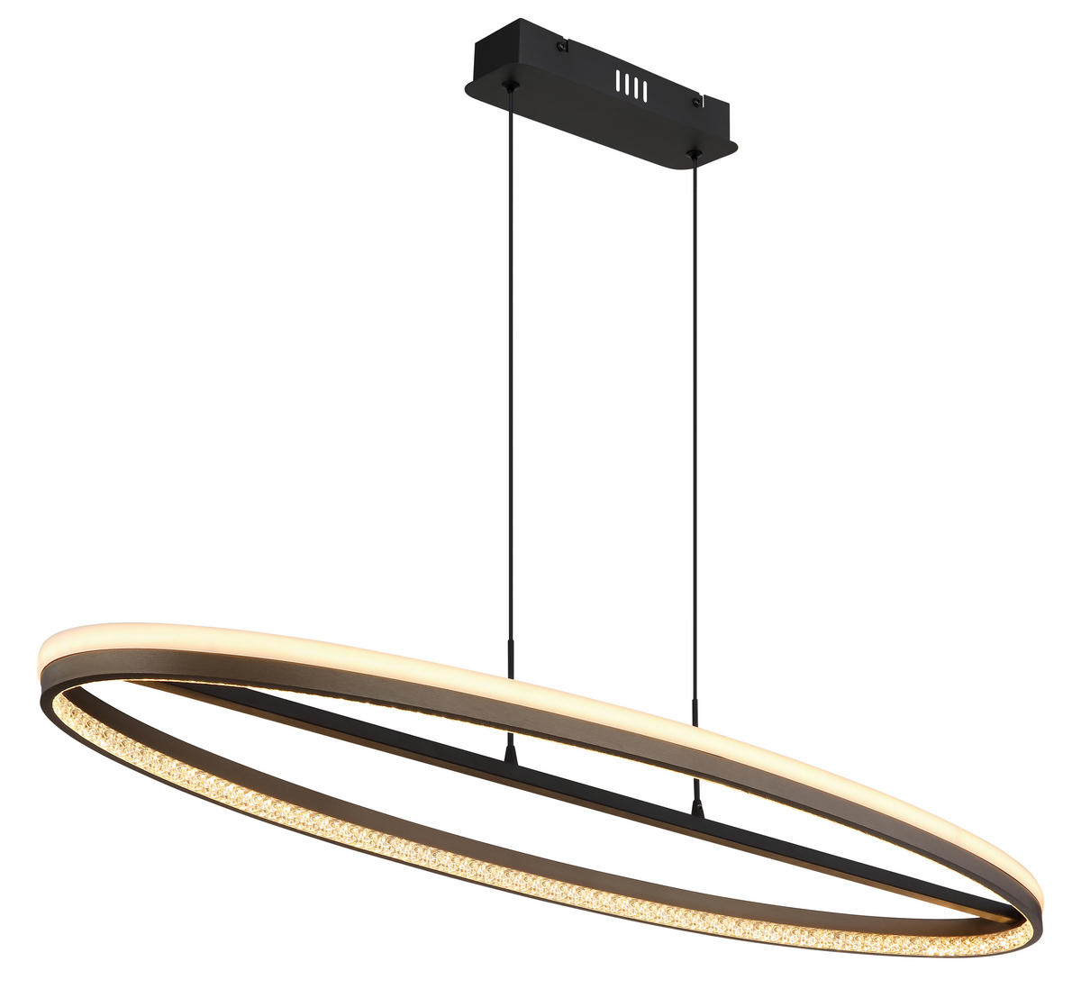 GLOBO LED-Pendelleuchte dunkelblau schwarz Metall Aluminium B/H/L: ca. 29x150x101 cm 1.0 Brennstellen DELLA - schwarz/dunkelblau (101,00/29,00/150,00cm) - GLOBO