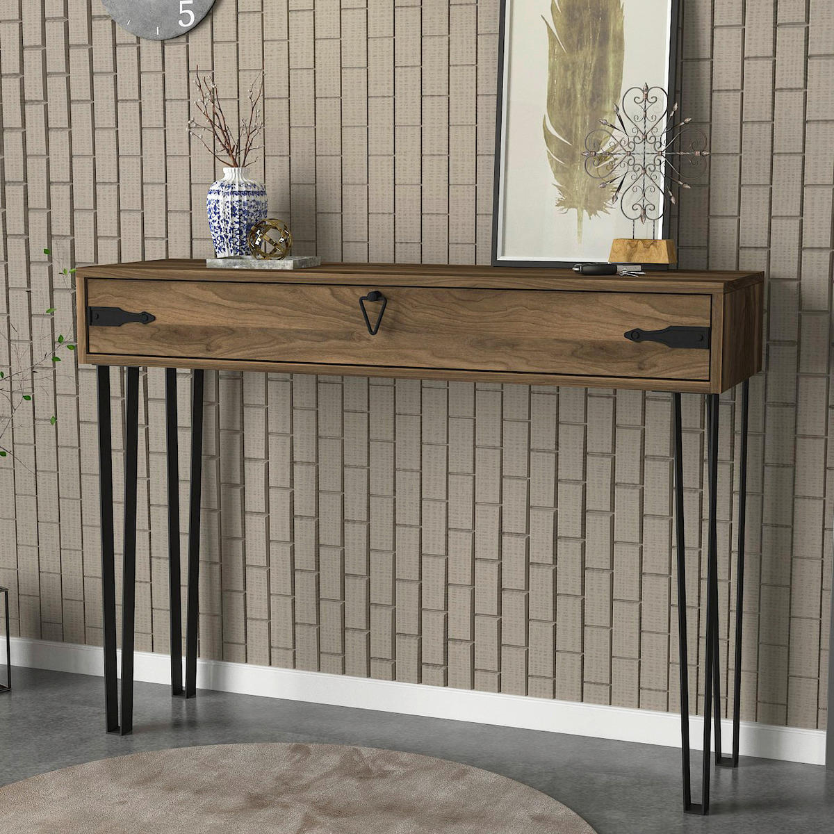 Konsolentisch Genova walnuss Nachbildung Spanplatte B/H/T: ca. 120x90x35 cm Genova - walnuss (120,00/90,00/35,00cm) - moebel17