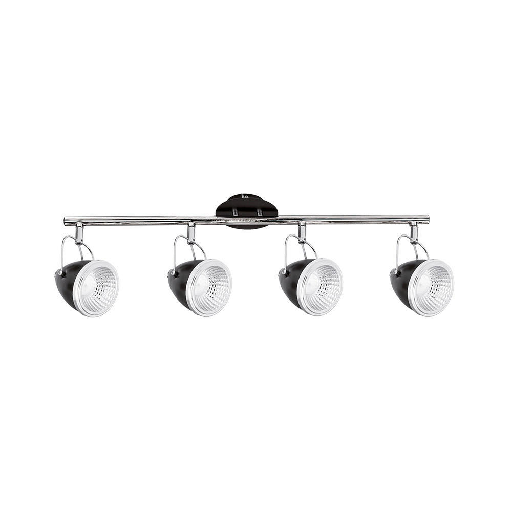 SPOT Light Spotbalken 5109404 schwarz Chrom Metall B/H/T: ca. 82x13x26 cm GU10 4 Brennstellen Oliver - schwarz/Chrom (82,00/13,00/26,00cm) - SPOT Light