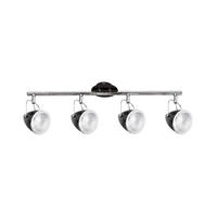 SPOT Light Spotbalken 5109404 schwarz Chrom Metall B/H/T: ca. 82x13x26 cm GU10 4 Brennstellen Oliver - schwarz/Chrom (82,00/13,00/26,00cm) - SPOT Light