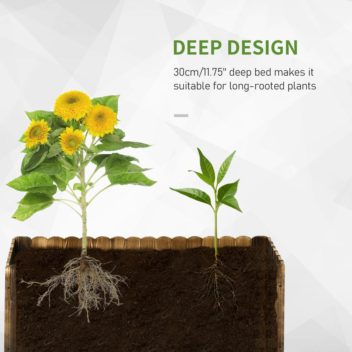 Outsunny Hochbeet mit Holzplatte braun Holz B/H/L: ca. 33x30x80 cm Hochbeet 845-106 - braun (80,00/33,00/30,00cm) - Outsunny