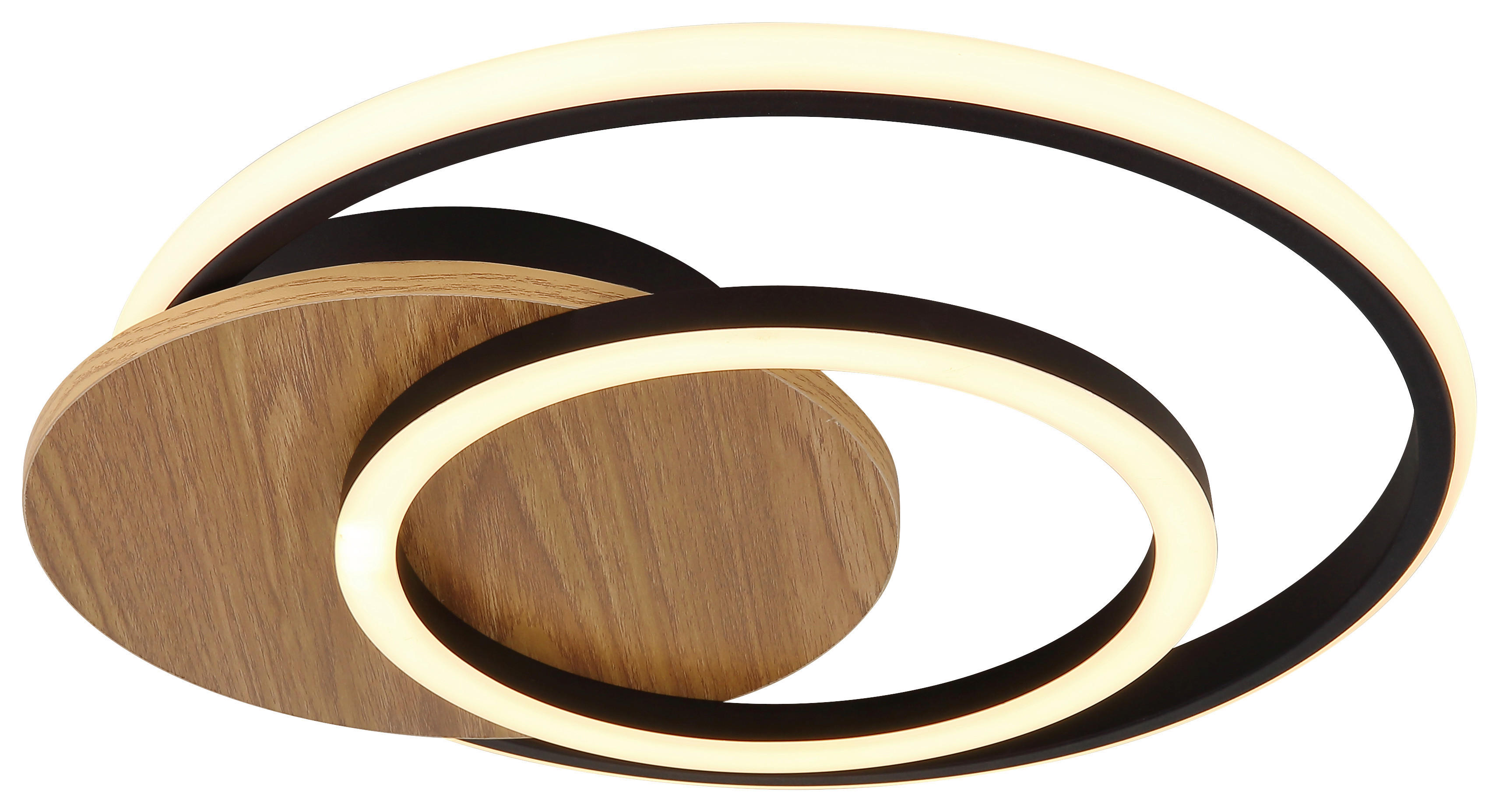 GLOBO LED-Deckenleuchte JULIO 67331-24 Opal mattschwarz MDF Kunststoff B/H/L: ca. 38x6,5x36 cm 1 Brennstellen JULIO - Opal/mattschwarz (36,00/38,00/6,50cm) - GLOBO