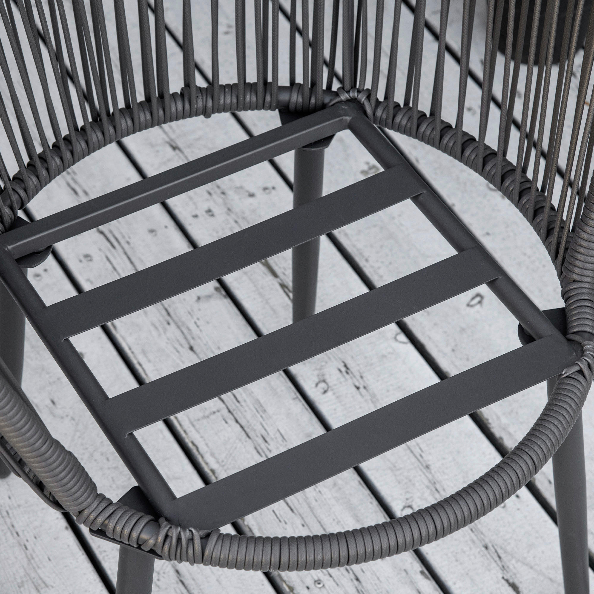 Thumbnail - Outsunny Sitzgruppe dunkelgrau Edelstahl B/H/L: ca. 63x65x80 cm