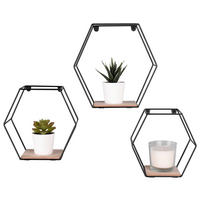 Wandregal CHIARA, 3-teilig schwarz B/H/T: ca. 22x22x11 cm CHIARA, 3-teilig - schwarz (22,00/22,00/11,00cm) - Mirrors&More