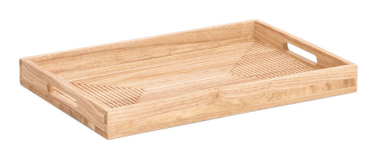 Zeller Serviertablett natur Holz B/H/L: ca. 305x45x457 cm Tablett_Stripes - natur (457,00/305,00/45,00cm) - Zeller