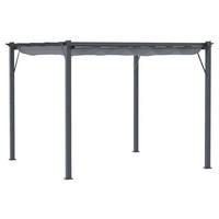Outsunny Pergola mit Schiebedach grau Aluminium B/H/L: ca. 300x223x300 cm Pergola mit Schiebedach - kaffee/grau (300,00/300,00/223,00cm) - Outsunny