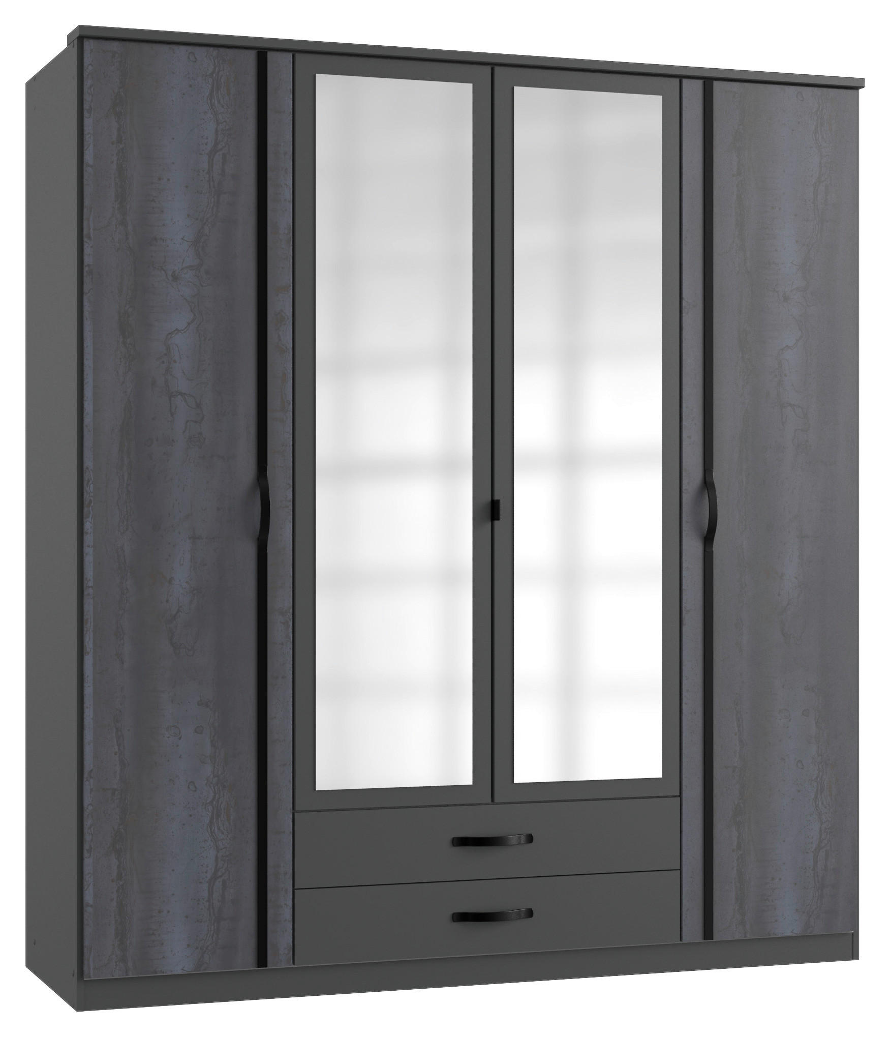 Kleiderschrank Duo2 Digi-Steel Optik Graphit B/H/T: ca. 179x199x58 cm Duo2 - schwarz/Graphit (179,00/199,00/58,00cm)