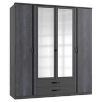 Kleiderschrank Duo2 Digi-Steel Optik Graphit B/H/T: ca. 179x199x58 cm Duo2 - schwarz/Graphit (179,00/199,00/58,00cm)