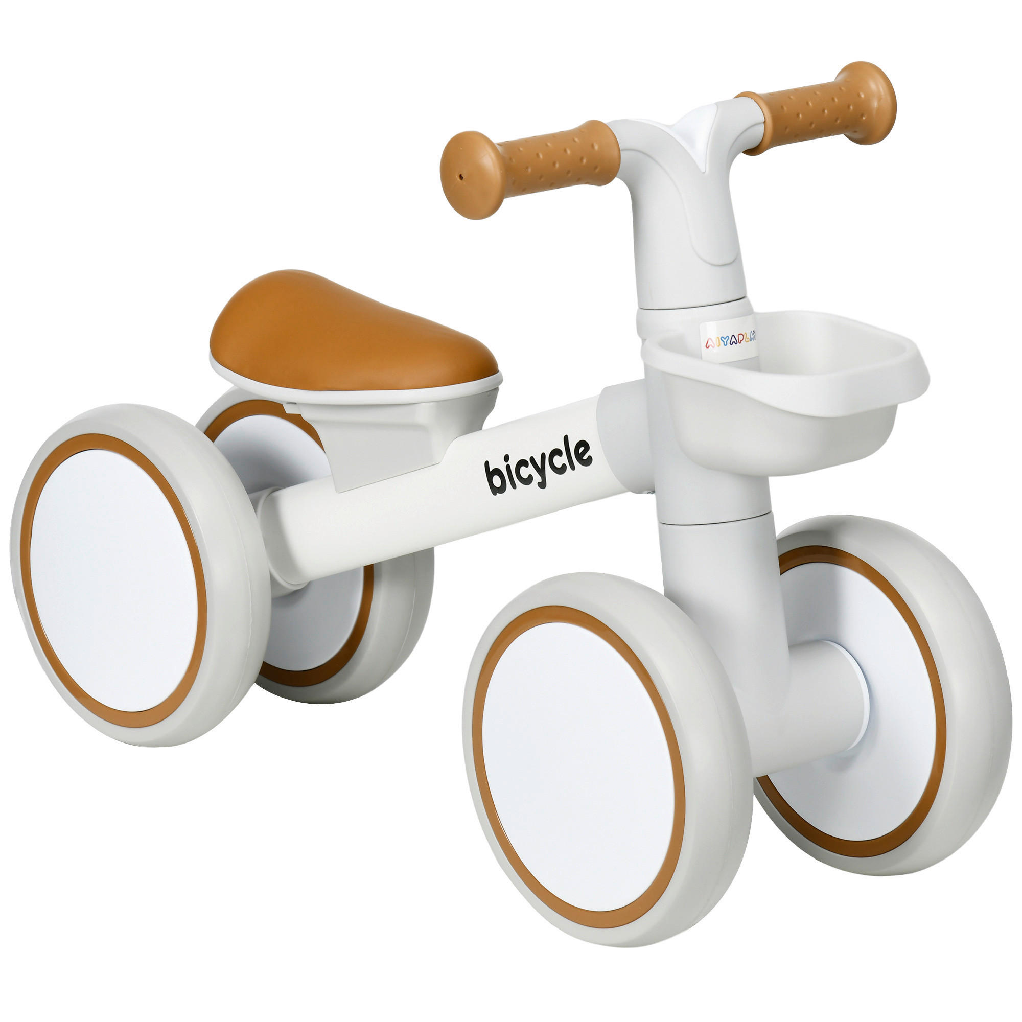 AIYAPLAY Kinderlaufrad weiß B/H/L: ca. 27x39x56 cm Kinderlaufrad - braun/weiß (56,00/27,00/39,00cm) - AIYAPLAY
