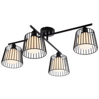 Nowa Deckenleuchte 61420408 schwarz Metall Glas B/H/T: ca. 70x26x50 cm E14 4 Brennstellen PRISO - schwarz (70,00/26,00/50,00cm) - Nowa