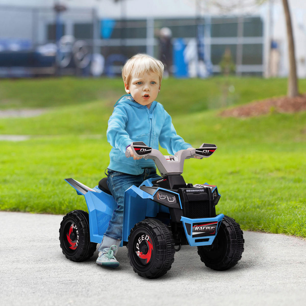 HOMCOM Elektroauto für Kinder blau B/H/L: ca. 41,5x48,5x70 cm Elektroauto für Kinder - blau (70,00/41,50/48,50cm) - HOMCOM