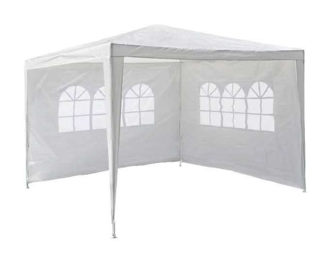 VCM Pavillon weiß Stahlrohr B/H/L: ca. 300x197x300 cm Pavillon_3x3m_2_Seitenteile - weiß (300,00/300,00/197,00cm) - VCM