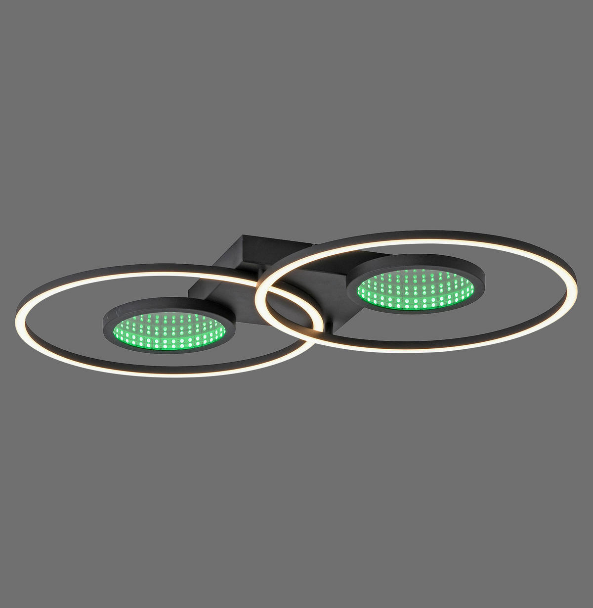 Just Light LED Deckenleuchte schwarz weiß Kunststoff Aluminium H/L: ca. 7x70 cm 2 Brennstellen LED-Deckenleuchte_Tunel - weiß/schwarz (70,00cm) - Just Light
