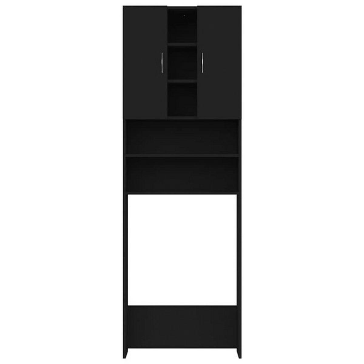 Waschmaschinenschrank schwarz B/H/T: ca. 64x190x25,5 cm Waschmaschinenschrank - schwarz (64,00/190,00/25,50cm) - vidaXL