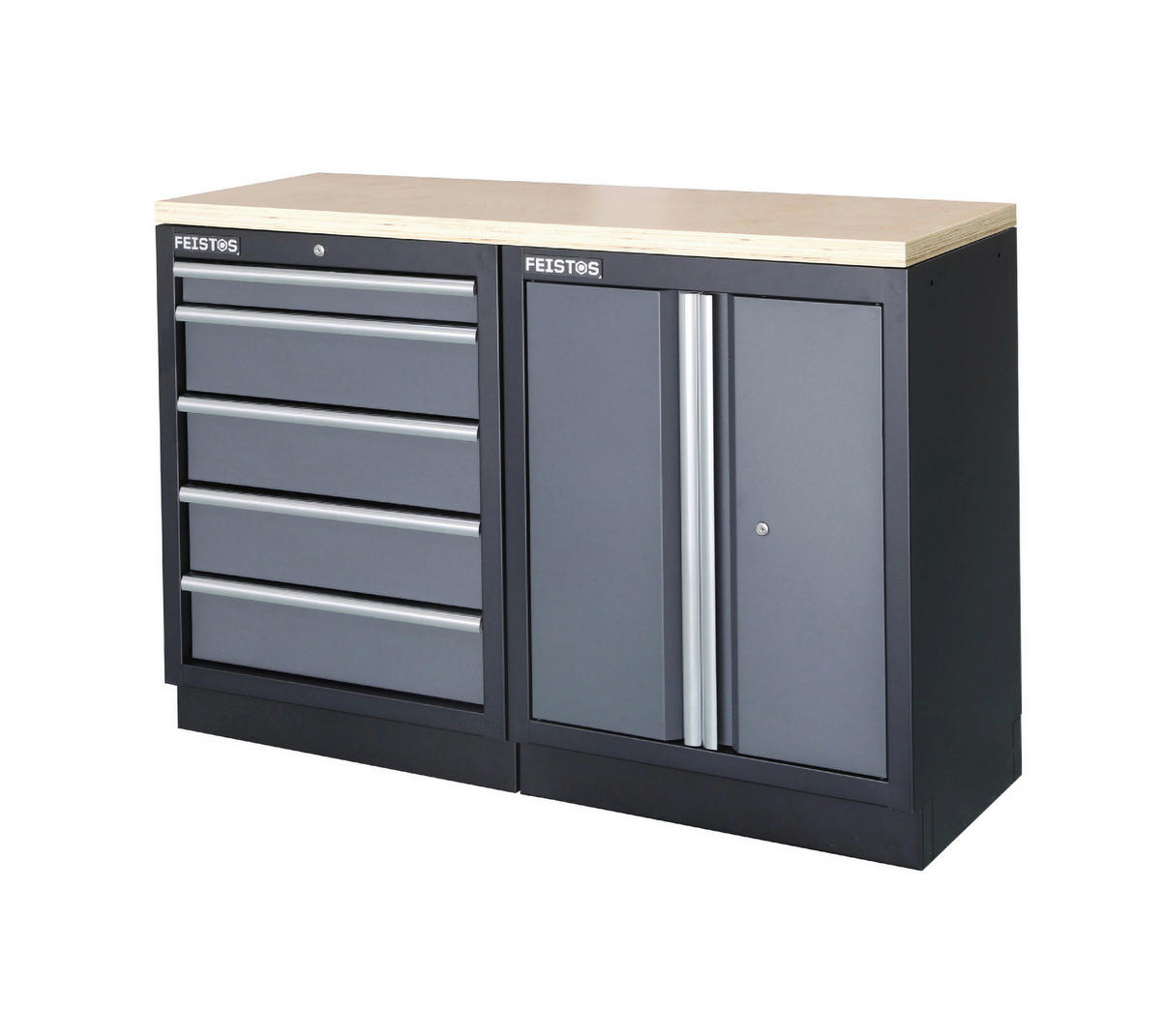 Werkstatteinrichtung Apollo schwarz B/H/L: ca. 228x200x46 cm Apollo - schwarz/anthrazit (46,00/228,00/200,00cm) - Feistos