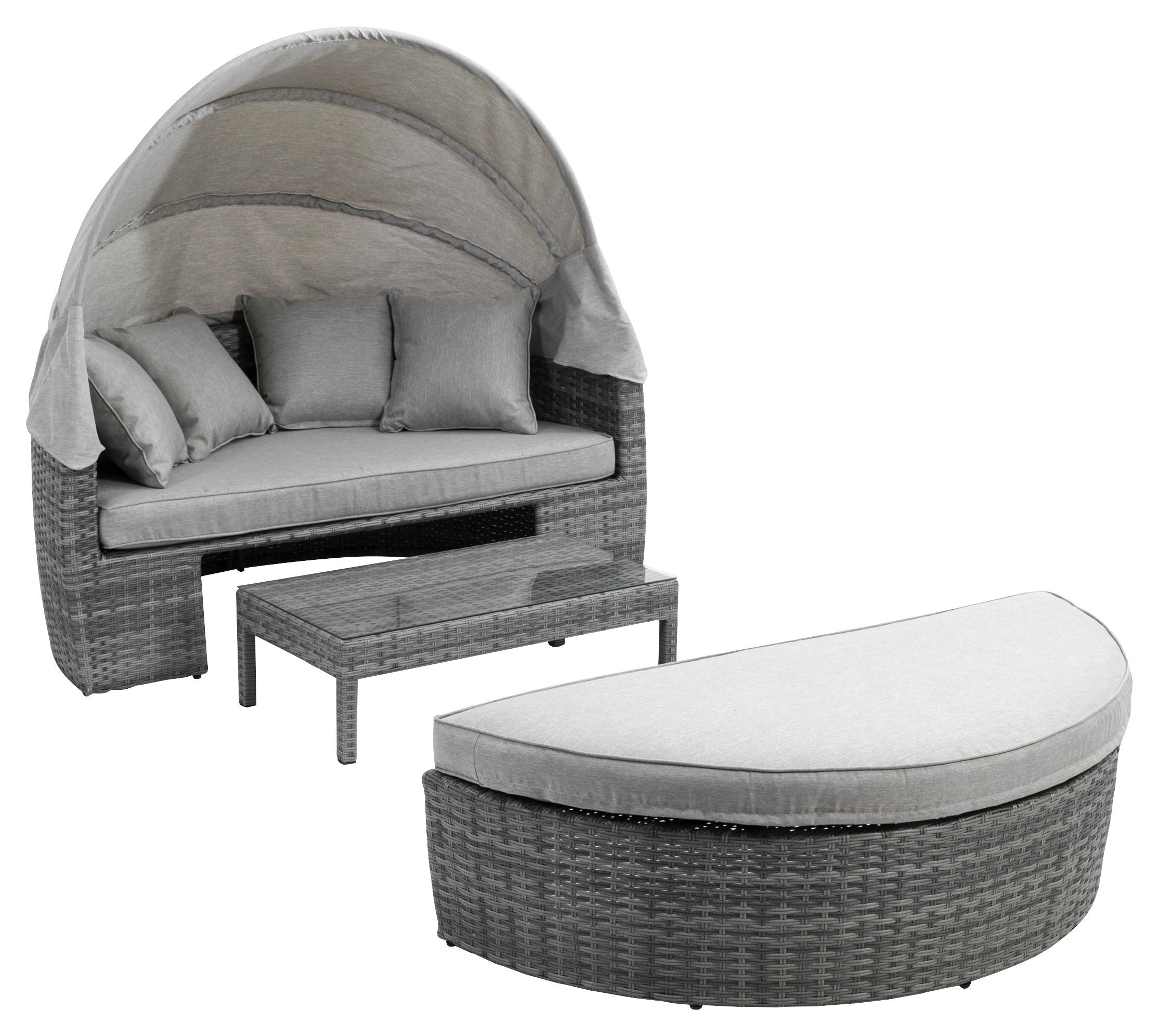 Greemotion Sonneninsel Bali grau Alu B/H/L: ca. 150x140x160 cm Bali - anthrazit/grau (160,00/150,00/140,00cm)