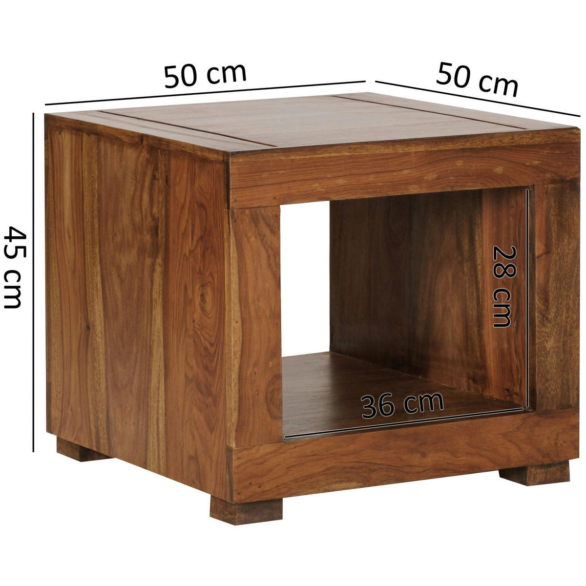 Couchtisch natur B/H/T: ca. 50x45x50 cm Couchtisch - natur (50,00/45,00/50,00cm) - Wohnling